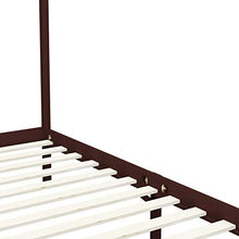 Tidyard Struttura Letto Singolo Matrimoniale in Legno Massello di Pino Marrone con Baldacchino,Telaio Letto Giroletto Singolo Matrimoniale a Baldacchino in Legno Massello Pino,Letto Piazza e Mezza