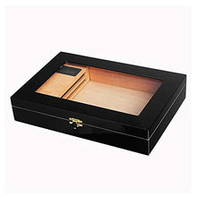 Minmin Cigar Box Small Mellow Legno di Cedro Idratante Box Piano vernice trasparente in vetro Tetto apribile Cigar Box, due stili, 240x185x50mm, 266x180x50mm accessori del sigaro