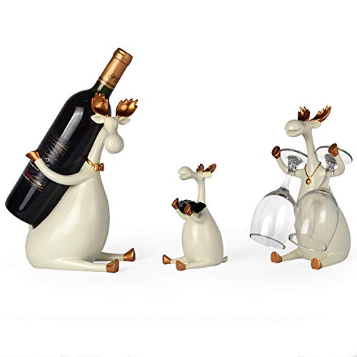 Portabottiglie In Resina Creativa Nordica Portabottiglie Famiglia Di Cervi Figurine In Resina Famiglia In Miniatura Decorazione Di Nozze Forniture-d Porta Vino Arredamento Casa Porta Bottiglie