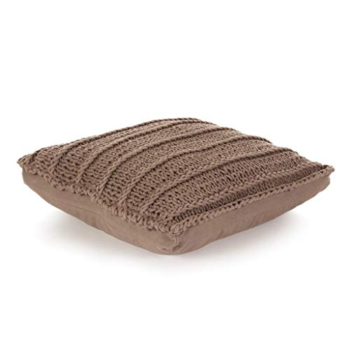cangzhoushopping Cuscino da Terra Quadrato Fatto a Maglia Cotone 60x60cm Marrone Casa e Giardino Arredo Cuscini Foderati