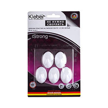 Kleber Confezione da 5 Ganci Autoadesivi Portasciugamani Senza Chiodi in Plastica Bianci per Cucina/Bagno