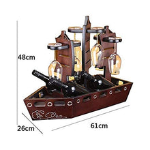 FGH QPLKKMOI Wine Rack Ambientale Wood Protection Vela Wine Rack, Contiene 4 Bottiglie di Vino Rosso, con Supporto Cup