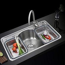 CHENSHJI Stainless Steel Kitchen Sink Stretching Singolo Depressione Grande Drenaggio Lavello Lavabo Espandibile in Acciaio Inox Lavello in Acciaio Inox (Color : Silver, Size : 78x48cm)