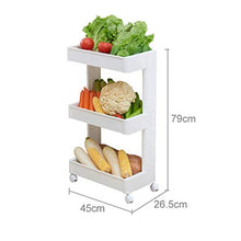 &ripiano di stoccaggio Scaffalature Home Salotto Cucina Frutta e verdura 3-layer Scaffale da terra Scaffalatura Mensola di finitura bianca Scaffale di finitura