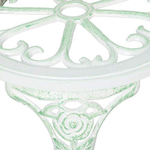 Relaxdays Panchina in Ghisa, 2 Posti, da Esterno,Terrazzo, Giardino, Ferro Stile Antico, 78 x 98 x 55,5 cm, Bianco/Verde