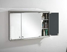 HSRG Mobile Bagno a Parete per Bagno con Specchio e mensola Bagno con Triplo Specchio in Acciaio Inossidabile (Size: 800x550x130mm)
