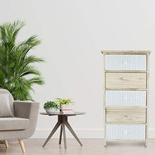 Mediawave Store - Mobiletto Comò in Legno con Fantasia Geometrica Comodino con Cassetti, Mobiletto, Cassettiera, Design rustico, Arredo casa, Soggiorno, Camera, Ufficio (5 Cassetti)