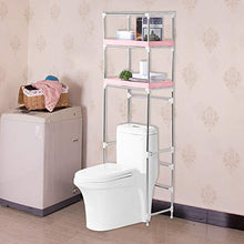Scaffale per WC con 3 ripiani, in acciaio inox, con 2 ripiani fino a 10 kg, 53 x 28 x 166 cm
