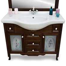 Shop Chic Arredo bagno in legno in stile classico noce con lavabo ante e cassetti