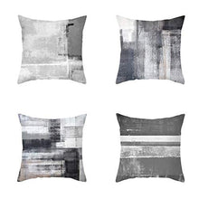 Federe Cuscini Divano 45X45,Fodera Per Cuscino Stampata Ad Acquerello Astratto Geometrico, Gettare Fodere Per Cuscini, Cuscino Per Divano Auto, Set Di 4 Articoli Per La Decorazione Della Casa, Grigio