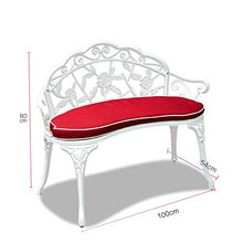 Panca da Giardino per Esterno da 40 Pollici, Metal Rose panchina terrazza in Stile, Outdoor Doppia sede per Il Tempo Libero con braccioli e Schienale, Adatto a Prato e Balcone