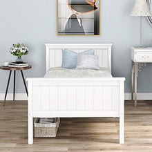 Wealthgirl - Struttura letto in legno con testiera e pediera, per cameretta dei bambini, colore: avorio