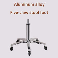 SXRDZ Gambe Sgabello con rotelle, salone di taglio Sgabello con Brown PU sedile in pelle sintetica, Altezza regolabile 60-80 cm, Reggere il peso di 160 Kg, rotonda Sgabello regolabile con schienale fo