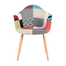 WV LeisureMaster - Sedie da pranzo in tessuto moderno con braccioli patchwork poltrone nordico per soggiorno, sala da pranzo, camera da letto, ufficio, bar, ecc, set da 2 (rosso)