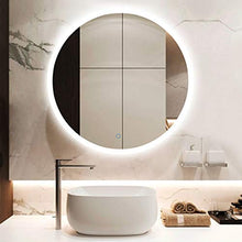 HL LED luce bagno specchio touch interruttore intelligente deappannamento pannello posteriore φ70cm, adatto per ristorante bar bagno-WhiteA-60CM