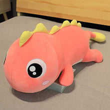 Genrics Cuscino Dinosauro Peluche Cuscino per Dormire Accompagnato da Bambole può Fare Regali di Compleanno 60cm * 20cm/ Rosa
