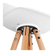 Fromm & Starck Sgabello Alto Con Schienale Da Bar Cucina Design Moderno STAR_SEAT_01 (Set da 2, Gambe in legno, Bianco)