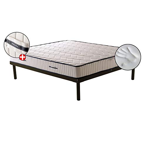 Materasso DETRAIBILE FISCALMENTE, ALTO 19.5 Cm in Memory, tessuto Soft Alta resistenza Ortopedico, COMPLETAMENTE Antiacaro X ogni rete, MEMORY SPORT, singolo 110x190