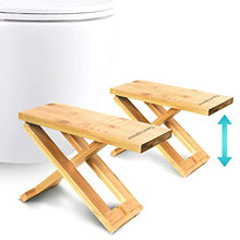 Sgabello Fisiologico di Toilette di bambù - Sgabello da bagno in legno - Poggiapiedi pieghevole e di design - Trattamento naturale di stitichezza Consigliato da Medici