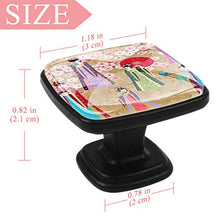 Ragazza orientale Pomelli per Porta Set di 4 Pomelli per Mobili Manopole per Cassetti Cucina Armadio Vetro