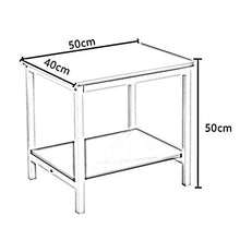 DGHJK Mobili per la casa, tavolino Industriale, Comodino a 2 Ripiani con ripiano portaoggetti, mobili Effetto Legno con Struttura in Metallo, 19,6 `` x 15,7 '' x 19,6 ''
