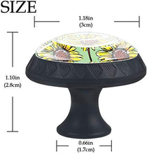 Fioritura dipinta del modello dei girasoli Pomelli per Porta Set di 4 Pomelli per Mobili Manopole per Cassetti Cucina Armadio Vetro
