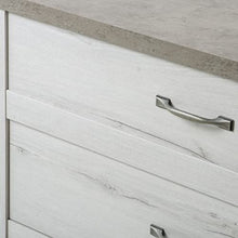 Meubletmoi - Cassettiera con 3 cassetti, decorazione in rovere bianco e effetto cemento, camera design classico chic