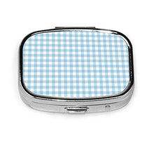 Scatola quadrata per pillole medicinali a quadretti blu pallido moda organizzatore pillole da viaggio dispenser per vitamine integratori