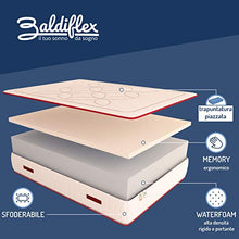 Baldiflex Emporio Materasso Grand Amour 180x200 cm 4 cm Memory e 24 cm Waterfoam Alto 30 cm Rivestimento sfoderabile e Lavabile