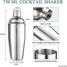 Wenzhihua Set di Miscelazione per Cocktail Cocktail Shaker Set 750ml Acciaio Inossidabile Cocktail Mixer 8 Pz Home Bartender Kit Strumenti per Bar Professionali Bere BevandeStrumento A Barre