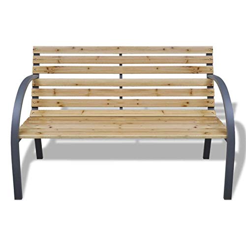 QWSX Tavoli e sedie da Esterno Moderna Outdoor Garden Bench 112 Centimetri di Legno Lounge Panca for Gardern Balcone Cantiere Style Classic Furniture Sedie Panchina Tempo Libero e intrattenimento