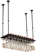 LDM Portabottiglie da Vino in Metallo Calici Portabottiglie in Vetro Armadietti da Vino sospesi a Parete [Altezza 25,6"-41,3" Regolabile] - Telaio Nero (Dimensioni: 120 cm)