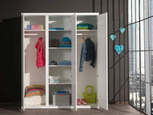 Vipack LAKL1314 Lara-Armadio a 3 Ante, in MDF Laccato, Colore: Bianco, 166 x 57 x 204,5 cm
