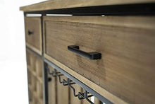 giordano shop Cantinetta Portabottiglie 124x32x94 cm con Portabicchieri in Ferro e Legno Sid Nera