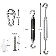 HOOMAGIC 40 Pezzi Kit di Fissaggio Vela Acciaio Inossidabile Kit di Fissaggio e Installazione per Triangolo e Rettangolo Parasole, Ombra Giardino
