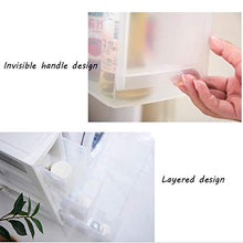 TXXM, cassettiera con cuciture e cassetti, per riporre cassetti, armadietti da bagno, cucina, colore: bianco, dimensioni: 3 strati.