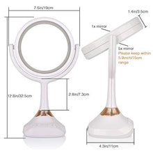 MMWYC Specchio di vanità da Tavolo a Specchio for Musica Bluetooth LED con Specchio for Trucco Illuminato da Altoparlanti Specchio for Trucco con Luce