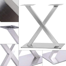 Piedino da tavolo in acciaio inox X telaio da tavolo, altezza 70 cm