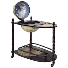 Tidyard Bar a Globo Portavini con Supporto in Legno Autoportante Eucalipto Verde,Carrello Cucina Legno,Minibar,Portavini,Carrello Bar,Carrello liquori,Porta liquori 70x45x88 cm