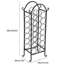 Portabottiglie da 21 bottiglie, portabottiglie da vino in metallo portabottiglie in metallo espositore portabottiglie organizer per bottiglie di vino - conservazione per bevande 20 x 34 x 88 cm