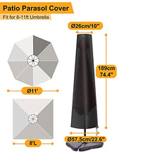 ESSORT Copertura della Mobilia Copritavolo da Giardino Telo Esterno Grande copertura per ombrellone all'aperto Anti-sporco Nero(190×57×26cm) …