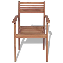 Festnight Set Sedie schienale con braccioli da Giardino Impilabili in Legno di Teak