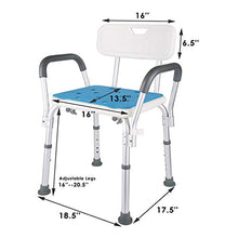 TOYS Sgabello Doccia/Sedile da Doccia con Schienale e Braccioli Sedile da Vasca, Sedia Regolabile in Altezza per Anziani, Piedini in Gomma Antiscivolo