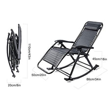 PAKUES-QO Zero Gravity Lounge Sedia Pieghevole Lettino Prendisole Sedie a Dondolo da Giardino per Piscina, Patio, Spiaggia, Cortile Sedile in Tessuto ad Alta densità Supporto Regolabile 440 libbre