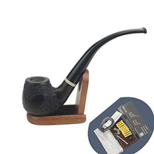 Pipa in legno per tabacco da fumo, filtro a carbone attivo da 9 mm a manico lungo, con accessori, A2