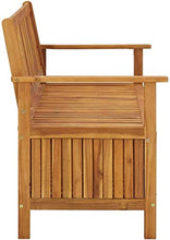 ZRB Baule da Giardino, Bench da Giardino Panche in Legno Solido Patio in Legno di Acacia con braccioli Panchina del Parco per all'aperto,Multibox
