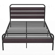 WGYDREAM Letto Letto Singolo Nero con Struttura in Metallo Solido con Testiera in Legno Facile da Montare per Adulti, Bambini, Adolescenti, 140 X 200 Cm