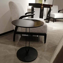 ZFF Tavolino in Legno massello Nero, Salotto da Letto Comodino da Letto, 45x55cm, Retro Semplice