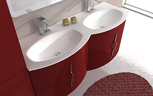 BagnoItalia Arredo Bagno 138 cm doppio lavabo mobile sospeso bianco rosso nero grigio mobili cassetti I