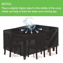 YuYo Copertura Tavolo Esterno Rettangolare, Copertura Mobili Giardino Impermeabile, Copertura per Mobili Esterno Rettangolari Copertura per Tavolo da Pranzo Esterno per 6-8 Posti, 180x120x74cm, Nero